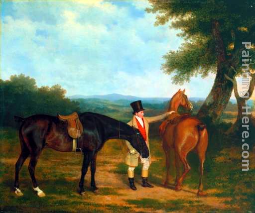 Two Hunters with a Groom painting - Jacques-Laurent Agasse Two Hunters with a Groom art painting